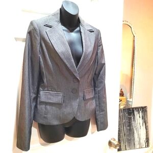 NWOT BCBGeneration grey & white pinstripe fitted blazer size Small